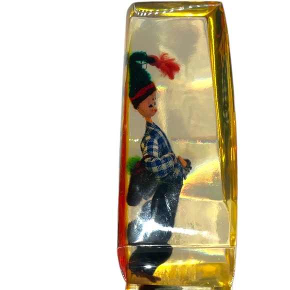 SOLD! Vintage Lucite Acrylic Portugal Doll Paper Weight 5in tall - Picture 6 of 13